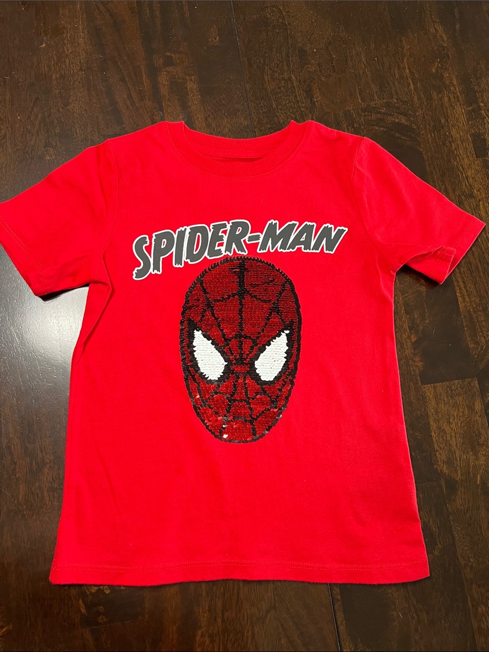 Marvel Spider-Man Red Tee with Sequin Mask